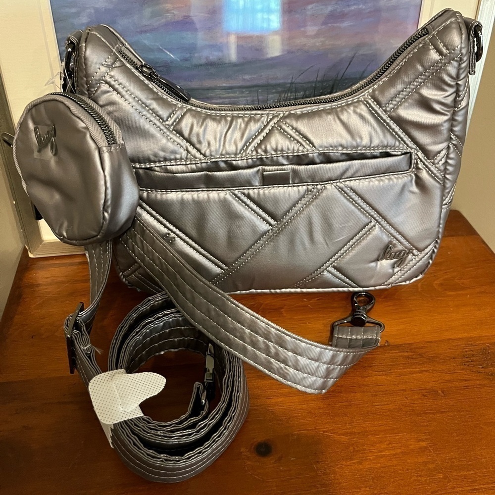 NWT LUG Curtsy Mini Crossbody Bag Metallic Pearl